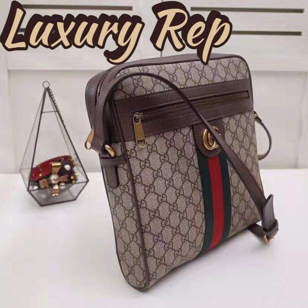 Replica Gucci GG Men Ophidia GG Small Messenger Bag in Beige/Ebony Soft GG Supreme Canvas 6