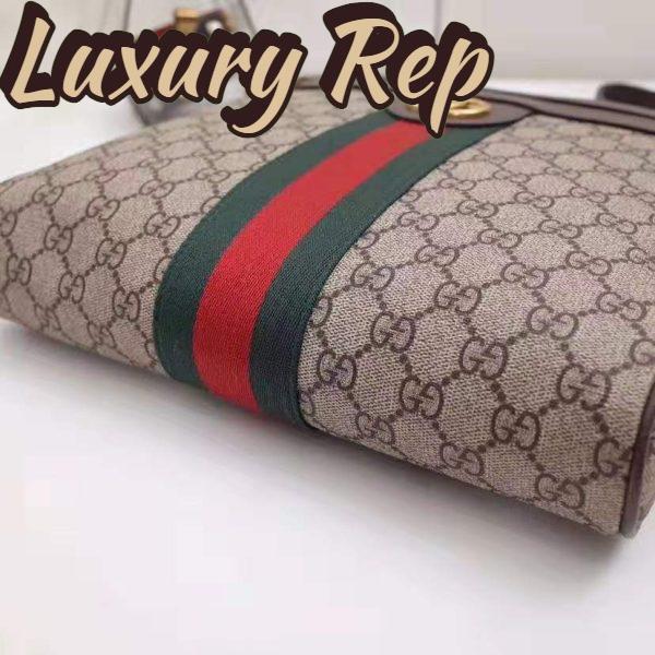 Replica Gucci GG Men Ophidia GG Small Messenger Bag in Beige/Ebony Soft GG Supreme Canvas 9