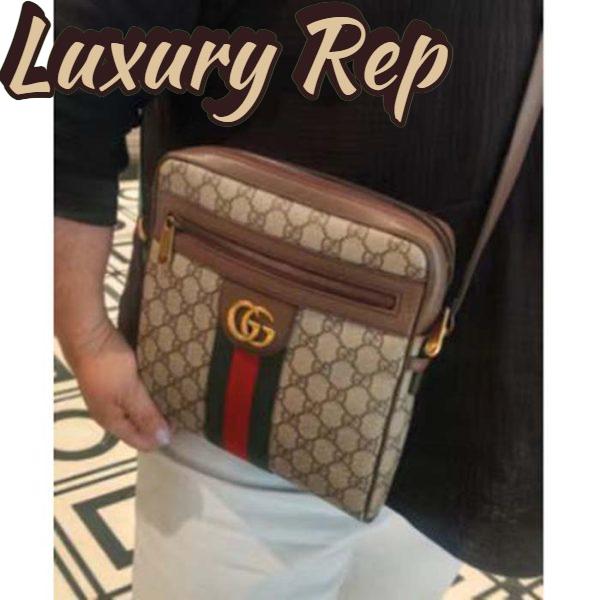 Replica Gucci GG Men Ophidia GG Small Messenger Bag in Beige/Ebony Soft GG Supreme Canvas 12