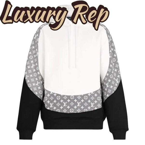 Replica Louis Vuitton LV Women Monogram Circle Cut Hoodie in 100% Cotton-Grey 2