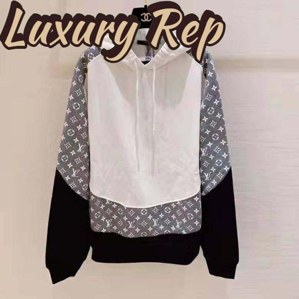 Replica Louis Vuitton LV Women Monogram Circle Cut Hoodie in 100% Cotton-Grey 3