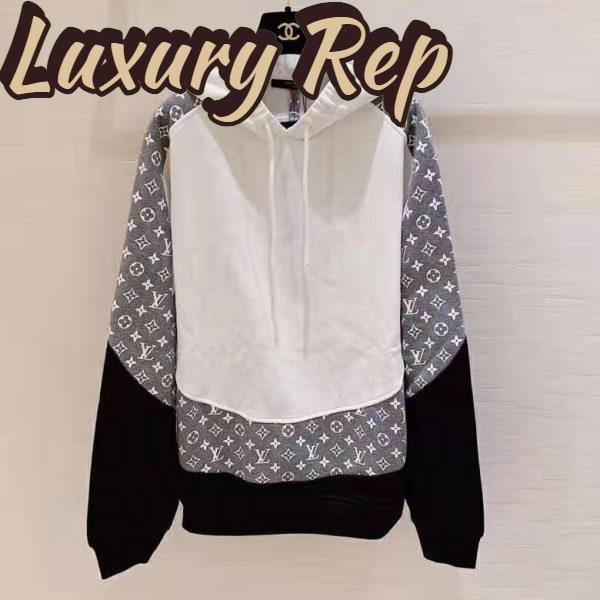 Replica Louis Vuitton LV Women Monogram Circle Cut Hoodie in 100% Cotton-Grey 5
