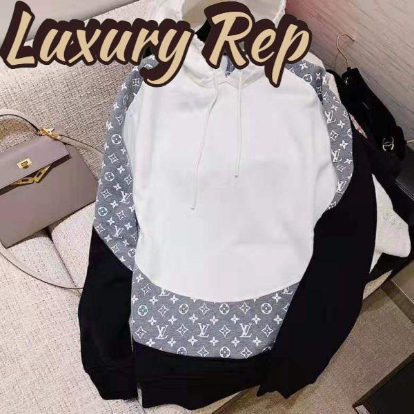 Replica Louis Vuitton LV Women Monogram Circle Cut Hoodie in 100% Cotton-Grey 6