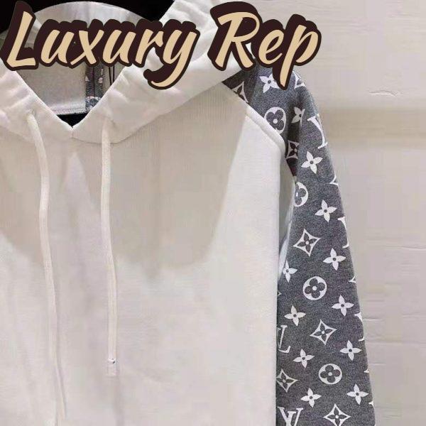 Replica Louis Vuitton LV Women Monogram Circle Cut Hoodie in 100% Cotton-Grey 7