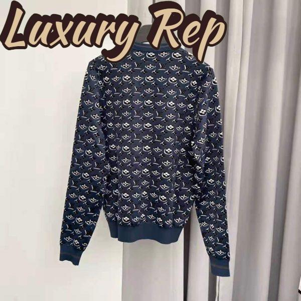 Replica Louis Vuitton LV Women Monogram Shadow Jacquard Cardigan Regular Fit Grey 12