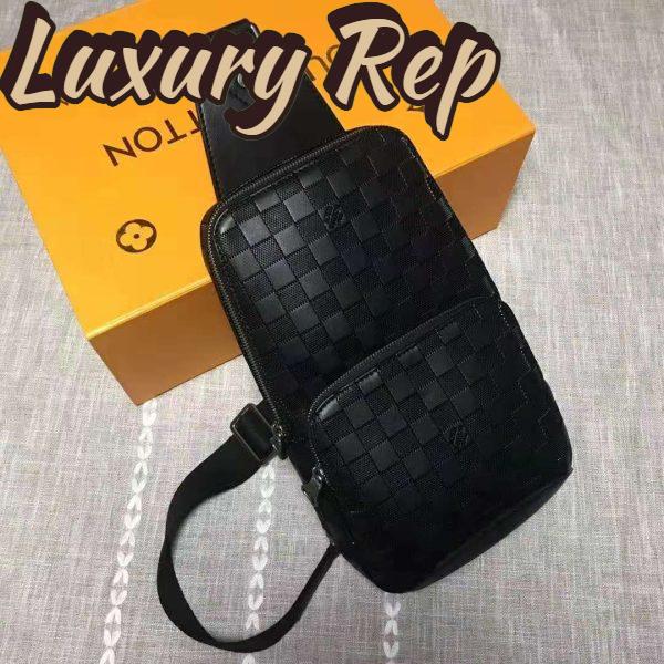 Replica Louis Vuitton LV Men Avenue Sling Bag in Damier Infini Leather-Black 3