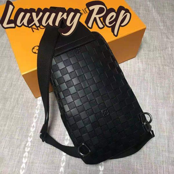 Replica Louis Vuitton LV Men Avenue Sling Bag in Damier Infini Leather-Black 4