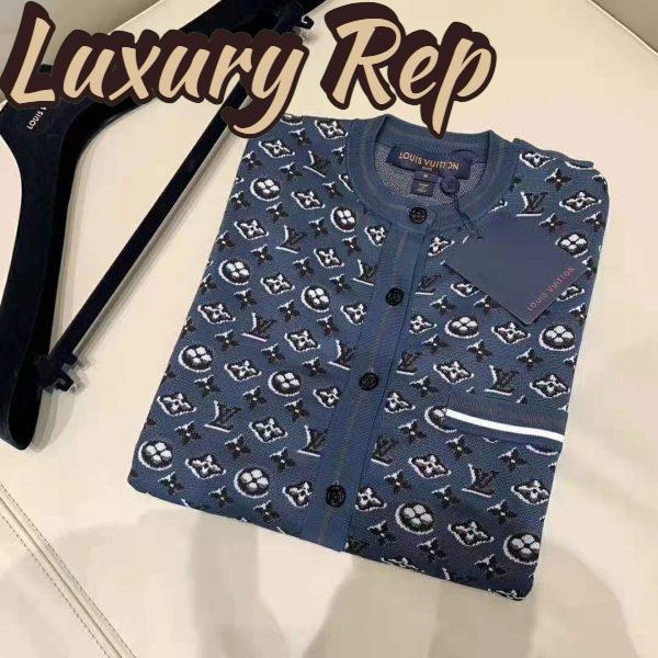 Replica Louis Vuitton LV Women Monogram Shadow Jacquard Cardigan Regular Fit Grey 14