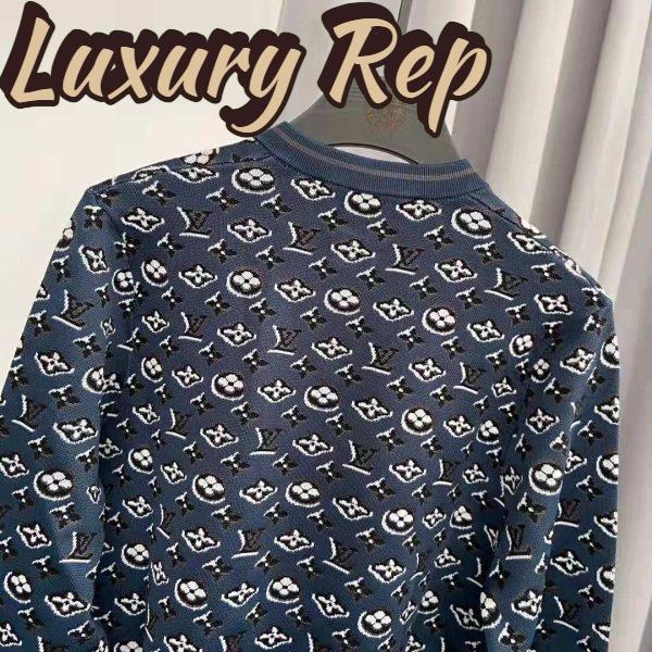 Replica Louis Vuitton LV Women Monogram Shadow Jacquard Cardigan Regular Fit Grey 17