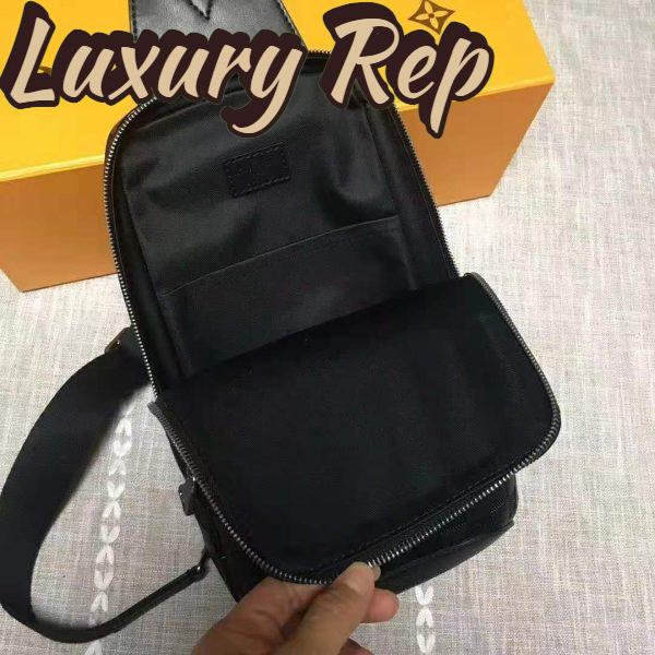 Replica Louis Vuitton LV Men Avenue Sling Bag in Damier Infini Leather-Black 7