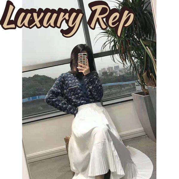 Replica Louis Vuitton LV Women Monogram Shadow Jacquard Cardigan Regular Fit Grey 21