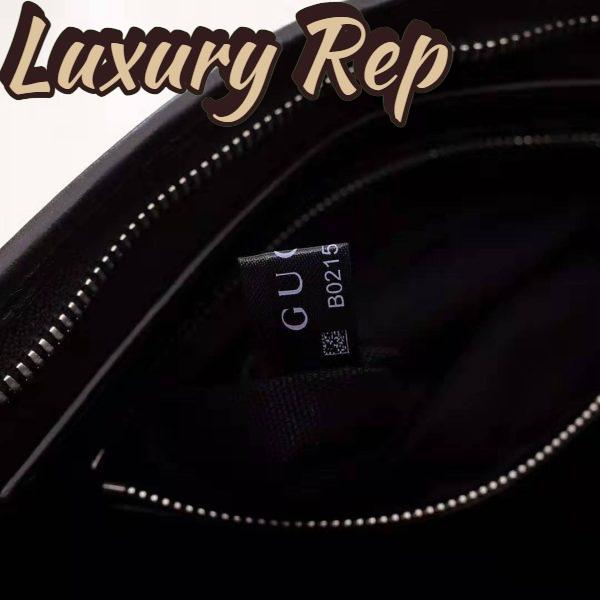 Replica Gucci GG Men Pouch with Interlocking G in Black Soft Leather 12