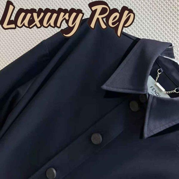 Replica Fendi Women Single-Breasted Blue Wool Go-To Jacket 7