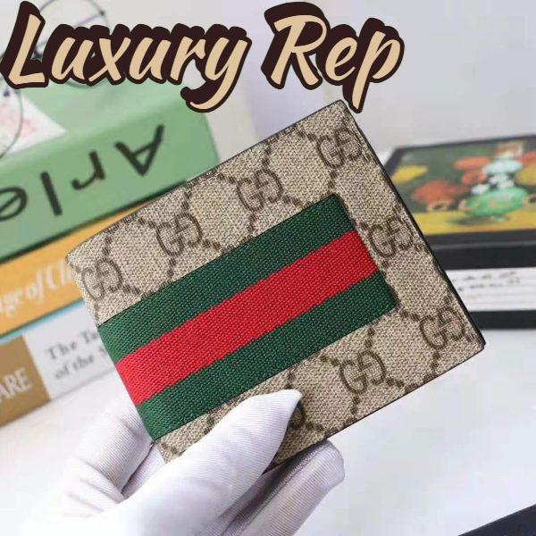 Replica Gucci GG Men Web GG Supreme Wallet in Beige/Ebony GG Supreme Canvas-Beige 3