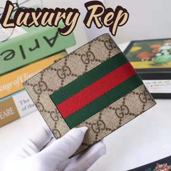Replica Gucci GG Men Web GG Supreme Wallet in Beige/Ebony GG Supreme Canvas-Beige 4