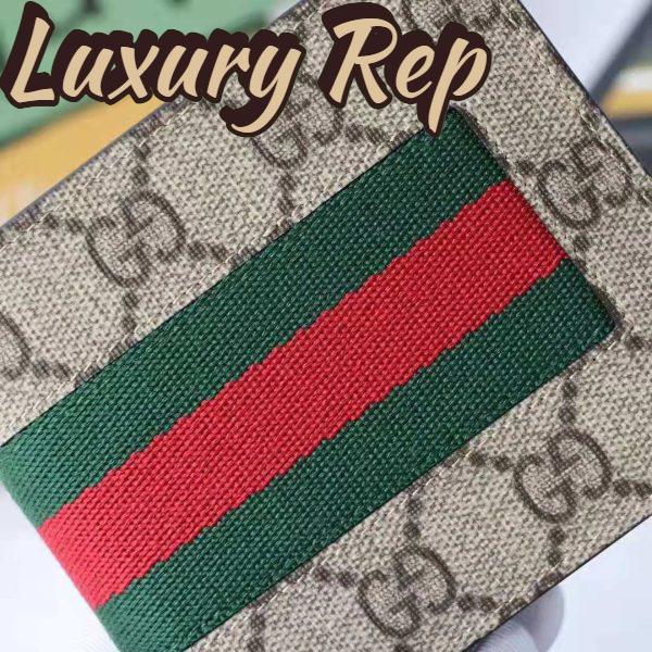 Replica Gucci GG Men Web GG Supreme Wallet in Beige/Ebony GG Supreme Canvas-Beige 6