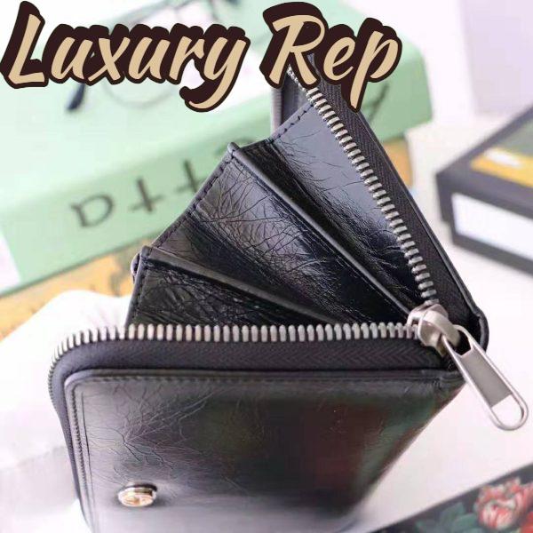 Replica Gucci GG Men Zip Around Wallet with Interlocking G in Black Soft Leather 7