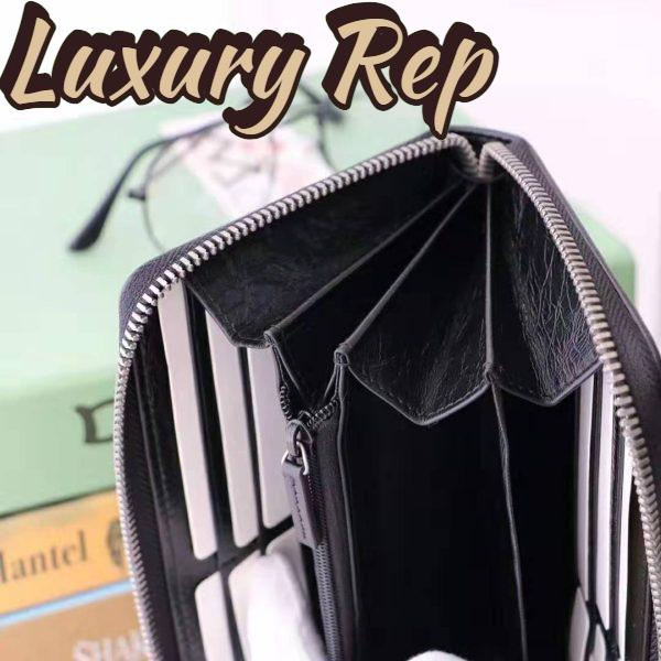 Replica Gucci GG Men Zip Around Wallet with Interlocking G in Black Soft Leather 10