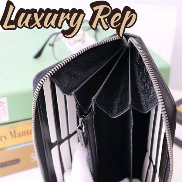 Replica Gucci GG Men Zip Around Wallet with Interlocking G in Black Soft Leather 11