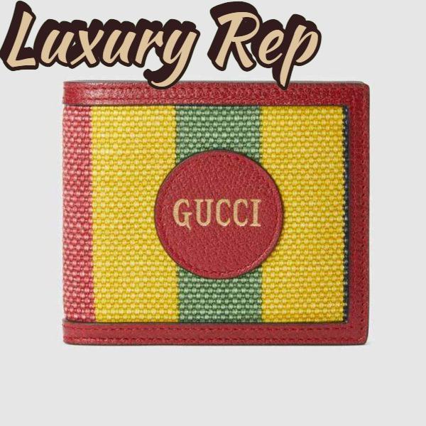 Replica Gucci GG Unisex Baiadera Stripe Canvas Bi-Fold Wallet-Red 2