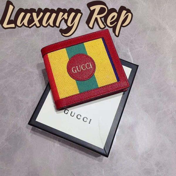 Replica Gucci GG Unisex Baiadera Stripe Canvas Bi-Fold Wallet-Red 4