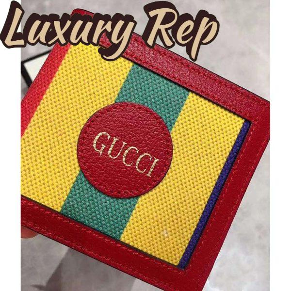 Replica Gucci GG Unisex Baiadera Stripe Canvas Bi-Fold Wallet-Red 6