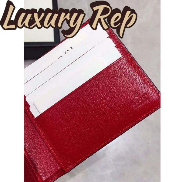 Replica Gucci GG Unisex Baiadera Stripe Canvas Bi-Fold Wallet-Red 12