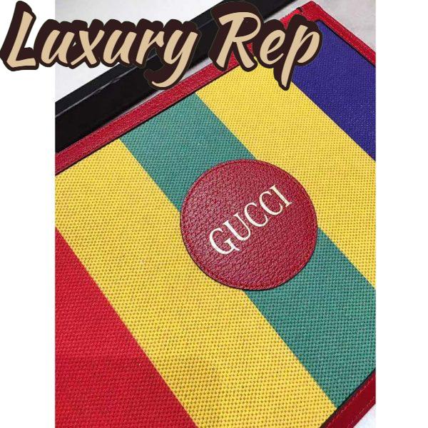 Replica Gucci GG Unisex Baiadera Stripe Canvas Pouch Gucci Script Logo 8
