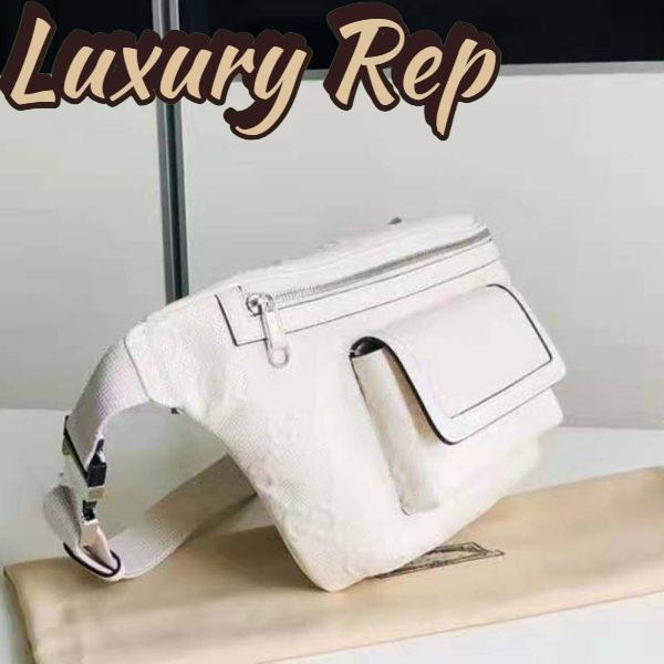 Replica Gucci GG Unisex Black Embossed Belt Bag Tonal Leather 5