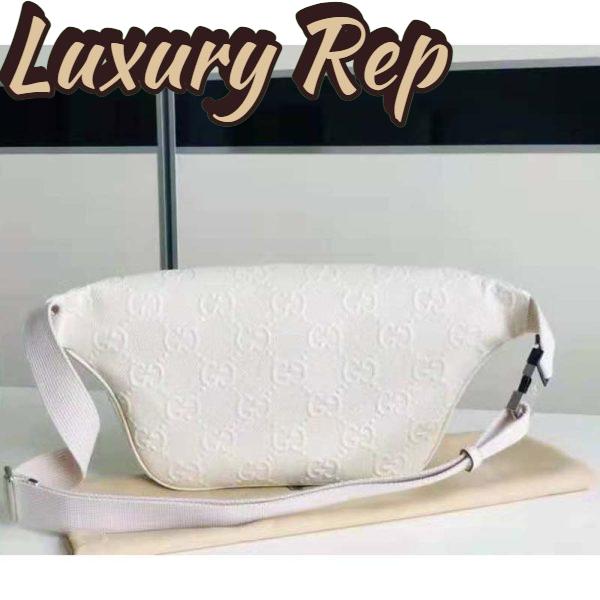 Replica Gucci GG Unisex Black Embossed Belt Bag Tonal Leather 6
