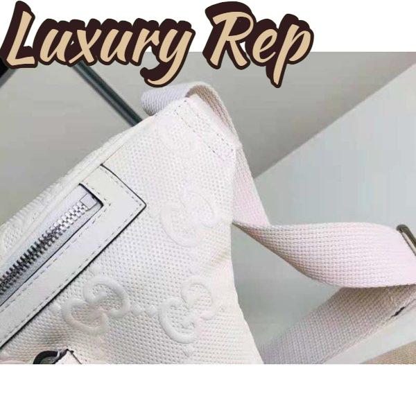 Replica Gucci GG Unisex Black Embossed Belt Bag Tonal Leather 8