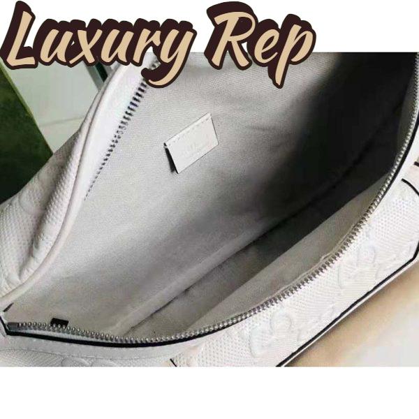 Replica Gucci GG Unisex Black Embossed Belt Bag Tonal Leather 9