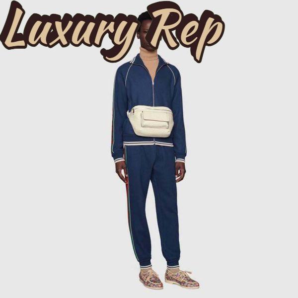 Replica Gucci GG Unisex Black Embossed Belt Bag Tonal Leather 13
