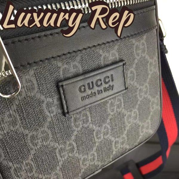 Replica Gucci GG Unisex Black Messenger Black Grey GG Supreme Canvas Blue Red Web 8