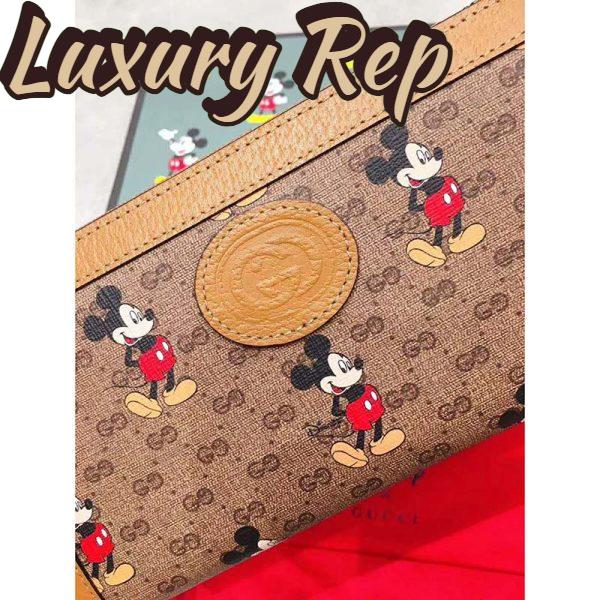 Replica Gucci GG Unisex Disney x Gucci Zip Around Wallet-Brown 6