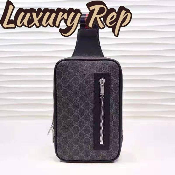 Replica Gucci GG Unisex GG Black Belt Bag Black Grey Soft GG Supreme 3