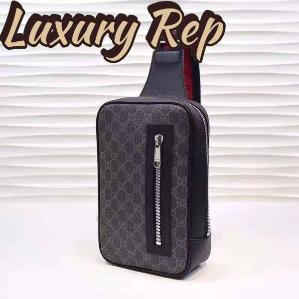 Replica Gucci GG Unisex GG Black Belt Bag Black Grey Soft GG Supreme 4