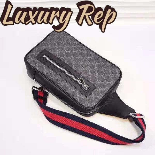 Replica Gucci GG Unisex GG Black Belt Bag Black Grey Soft GG Supreme 6