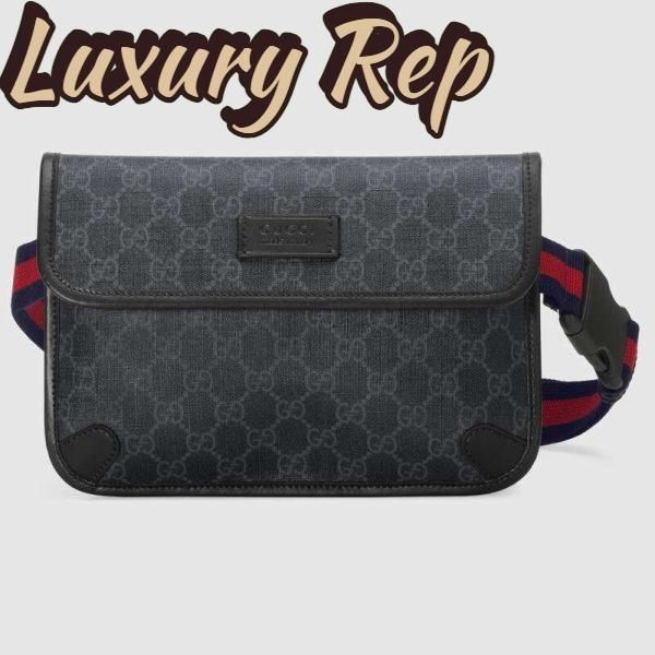 Replica Gucci GG Unisex GG Black Belt Bag GG Supreme Canvas