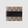 Replica Gucci GG Unisex GG Supreme Web Zip Around Wallet in Black/Grey GG Supreme Canvas 13