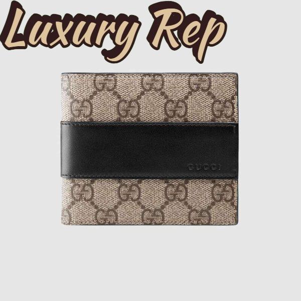 Replica Gucci GG Unisex GG Supreme Wallet in Beige/Ebony GG Supreme Canvas