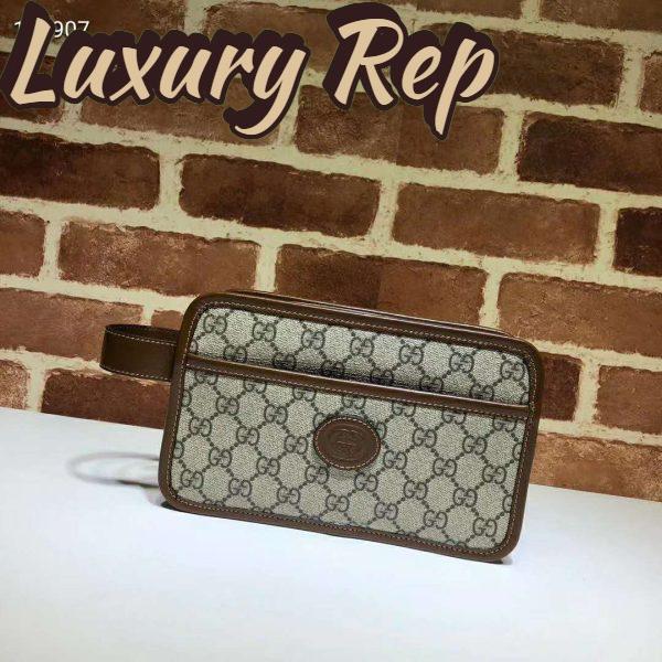 Replica Gucci GG Unisex GG Travel Pouch with Interlocking G-Beige 3
