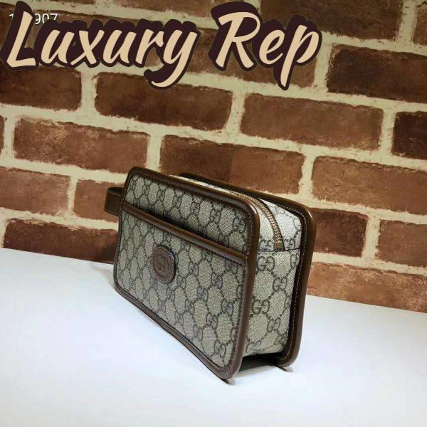 Replica Gucci GG Unisex GG Travel Pouch with Interlocking G-Beige 6