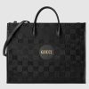Replica Gucci GG Unisex Gucci Print Half-Moon Hobo Bag in Leather with Gucci Vintage Logo 5