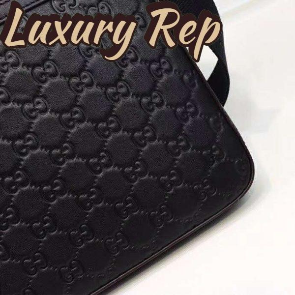 Replica Gucci GG Unisex Gucci Signature Messenger Black Gucci Signature Leather 11