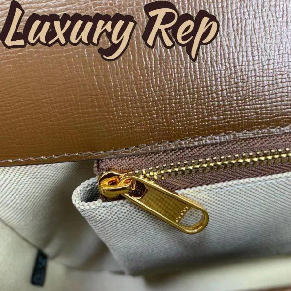 Replica Gucci GG Unisex Horsebit 1955 Shoulder Bag Brown Leather Green Red Web 11