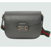 Replica Gucci GG Unisex Horsebit 1955 Shoulder Bag Brown Leather Green Red Web 14