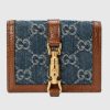 Replica Gucci GG Unisex Horsebit 1955 Small Bag Beige Blue GG Supreme Canvas 12