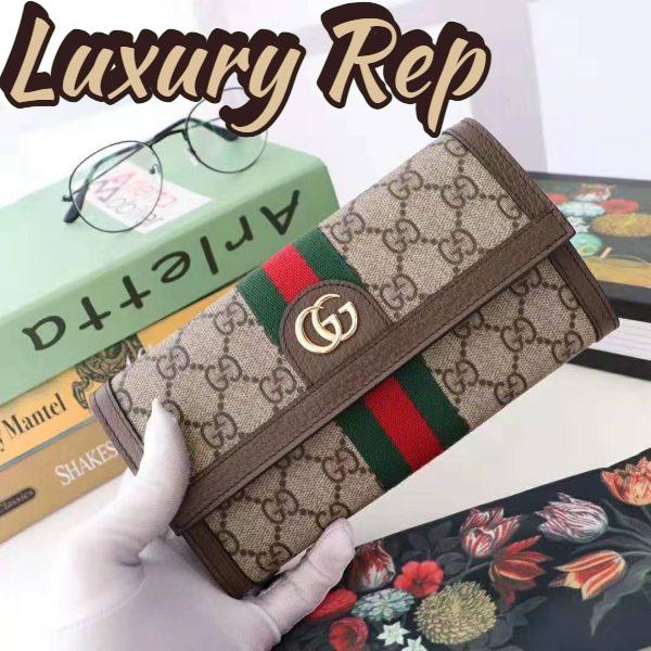 Replica Gucci GG Unisex Ophidia GG Continental Wallet in Beige/Ebony GG Supreme Canvas 3