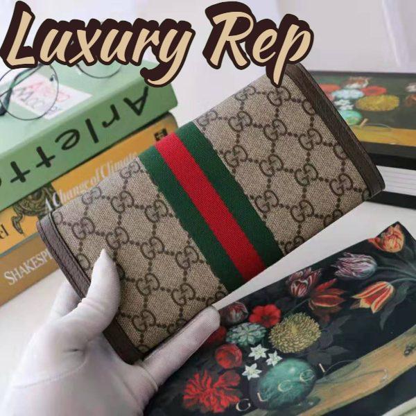Replica Gucci GG Unisex Ophidia GG Continental Wallet in Beige/Ebony GG Supreme Canvas 4